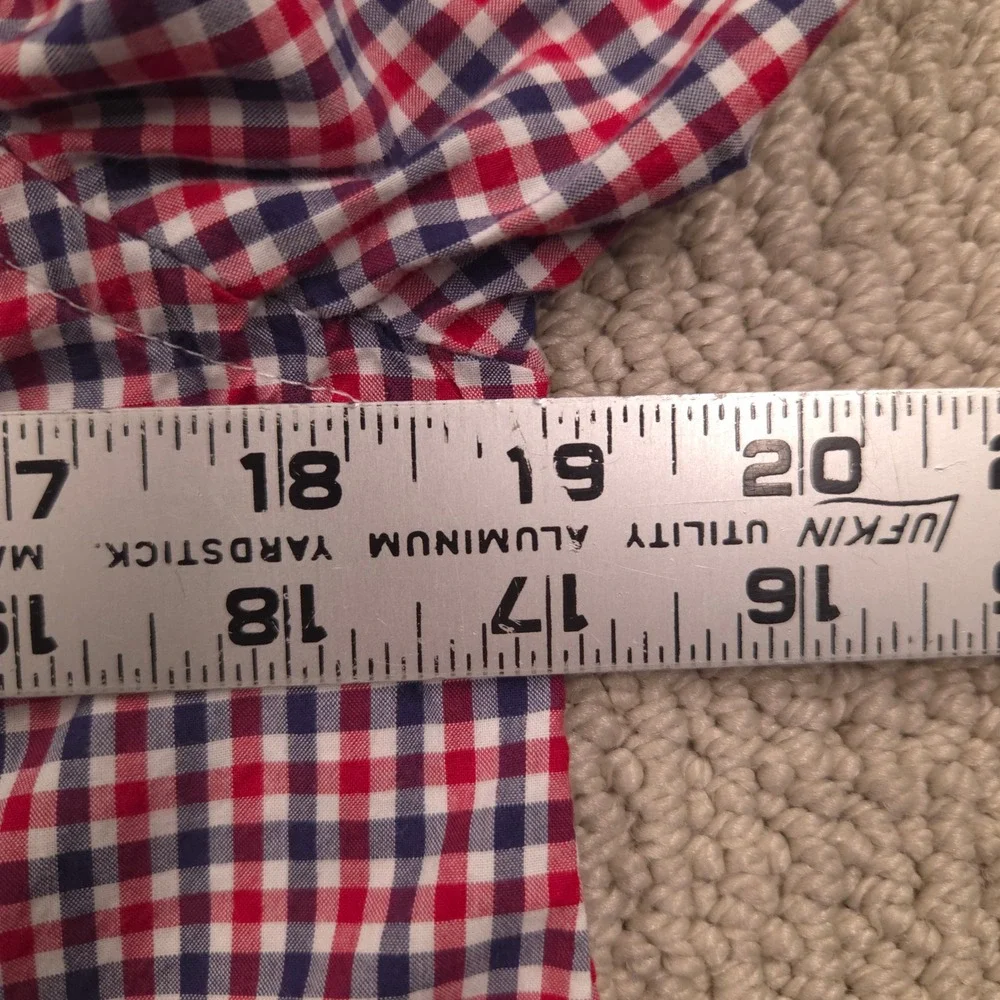 Ralph Lauren Button Down Long Sleeve Shirt Red White Blue Plaid‎ Boys Youth XL
